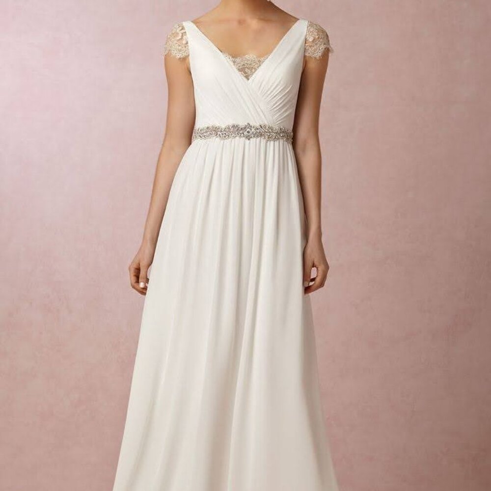 BHLDN by Anthropologie Jenny Yoo Evangeline Wedding Gown - size 8 - Picture 3 of 13
